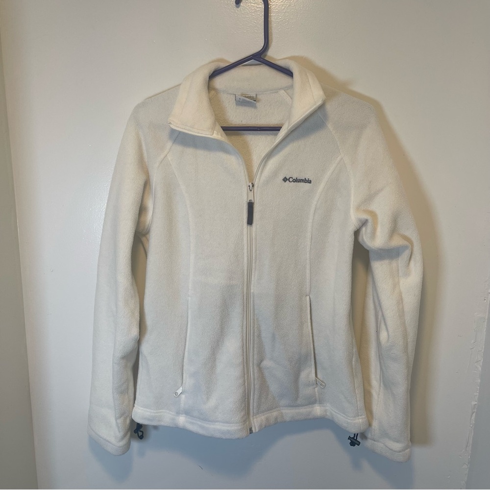 Columbia fleece full zip off white jacket women's size medium